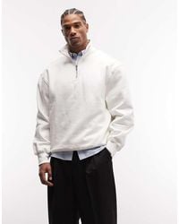 ASOS - Premium Heavyweight Oversized Quarter Zip Sweatshirt - Lyst