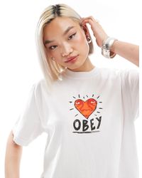 Obey - Heart Graphic Short Sleeve T-shirt - Lyst