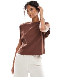 ASOS - Mouwloze Top Met Schoudervullingen - Lyst