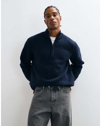 Wrangler - 1/4 Zip Wool Mix Sweatshirt - Lyst