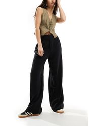 ASOS - High Waist Seam Detail Trousers With Linen - Lyst