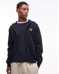 DOUBLE A by WOOD WOOD - Curt Cotton Hooded Knit With Double Zip - Lyst