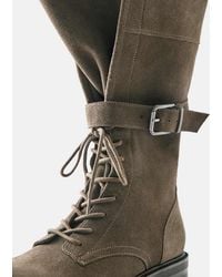 Pull&Bear - Lace-up Flat Leather Boots - Lyst