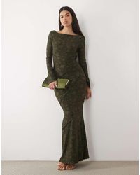 ASOS - Devore Long Sleeve Open Back Maxi Dress - Lyst