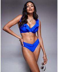Ivory Rose - High Waisted Bikini Bottom With Twist V Front - Lyst