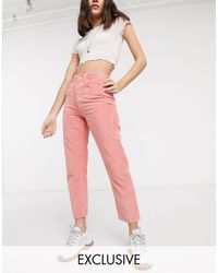 Reclaimed (vintage) – The '91 – Mom-Cordjeans - Pink