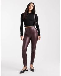 New Look - Pu Leggings - Lyst