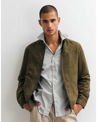 Mango - Faux Suede High Neck Jacket - Lyst
