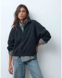 ASOS - Funnel Neck Half Zip Pull Over Polar Fleece Sweatshirt - Lyst