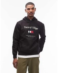 Tommy Hilfiger - Embroidered Flag Large Centre Logo Hoodie - Lyst