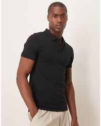 ASOS - Polo Basic Attillata Nera - Lyst