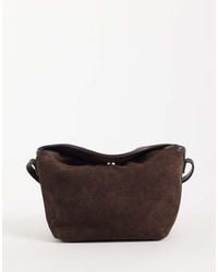 ASOS - Suede Mini Flap Top Crossbody Bag - Lyst