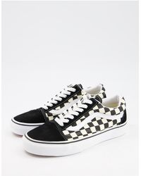 Vans Canvas Old Skool Premium Black With Checkerboard Laces Trainers | Lyst  Australia