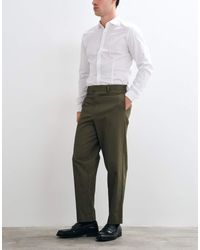ASOS - Tailored 100% Cotton Relaxed Tapered Trousers - Lyst