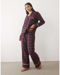 Nobody's Child - Cotton Drawstring Lace Trim Straight Leg Pyjama Bottom Co-Ord - Lyst