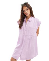 ASOS - Double Cloth Sleeveless Smock Shirt Dress - Lyst