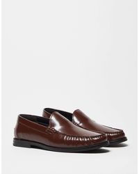 ASOS - – penny-loafer aus em leder mit raffung - Lyst