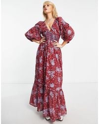 Free People - Floral Print Boho Maxi Dress - Lyst
