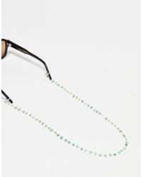 ASOS - Catenina per occhiali da sole dorata con frammenti di pietra semipreziosa verde - Lyst