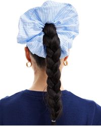 ASOS - Scrunchie Hair Tie With Stripe Design - Lyst
