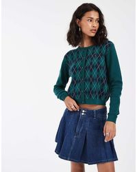 Tommy Hilfiger - Pleated Denim Mini Skirt - Lyst