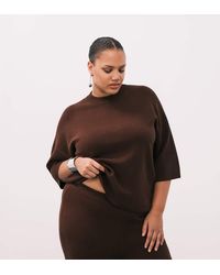 ASOS - Asos Design Curve Knitted Compact Structured Oversized T Shirt Co-ord - Lyst