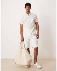 ASOS - Jorts Di Jeans Taglio Lungo Bianchi Con Pieghe - Lyst