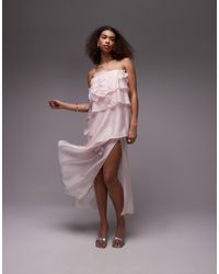 & Other Stories - Sheer Chiffon Maxi Dress With Layers With Floral Placement Print - Lyst