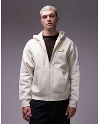 Carhartt - Sudadera Con Capucha, Cremallera Y Logo De Texto American De -Neutro - Lyst