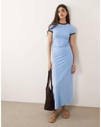 ASOS - Contrast Ringer Detail Midi T-shirt Dress - Lyst