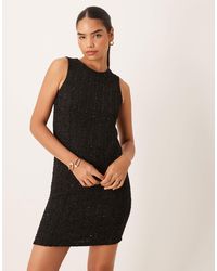 Vila - Sequin Shift Mini Dress With Bow Back - Lyst