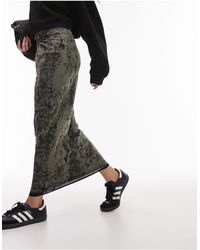 TOPSHOP - Knotted Scale Printed Midi Skirt - Lyst