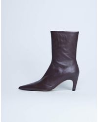 TOPSHOP - Botines De Tacón Alto De Cuero Premium Neeve De -Rojo - Lyst