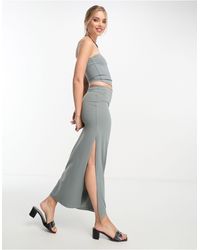Pull&Bear - Soft Shaping Column Maxi Skirt Co-ord - Lyst