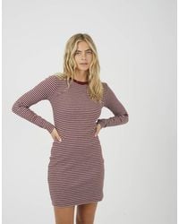 Brave Soul - Stripe Long Sleeve Jersey Mini Dress - Lyst