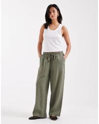 Only Petite - – hose aus leinenmix - Lyst