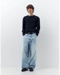 Pull&Bear - Embroidered Super Baggy Jeans - Lyst