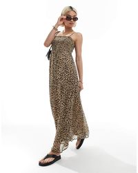 ONLY - Gesmokte Maxi Cami Jurk - Lyst