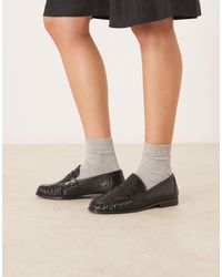 ASOS - Wide Fit Minnie Ruched Detail Loafer - Lyst
