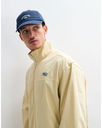 ASOS - Boxy Oversized Zip Through Funnel Neck Jacket With Chest Embroidery - Lyst
