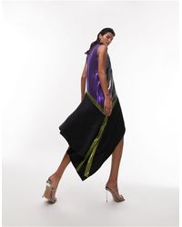TOPSHOP - Premium Limited Edition Asymmetric Hem Patchwork Dress - Lyst