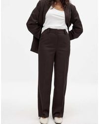 NA-KD - Straight Mid Waist Twill Suit Trouser - Lyst