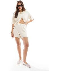 Pieces - Knitted Short Set - Lyst