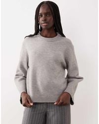 Gina Tricot - Crew Neck Knitted Sweater With Wide Sleeves - Lyst