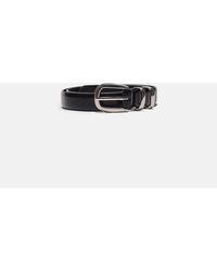 Stradivarius - Basic Shimmery Leather Effect Belt - Lyst