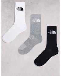 The North Face - Pack De 3 Pares De Calcetines De Color Blanco, Y Negro Con Logo Simple Dome De - Lyst