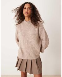 Jdy - High Neck Textured Knitted Jumper - Lyst
