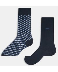 BOSS - Boss Bodywear 2-pack Check Crew Socks - Lyst