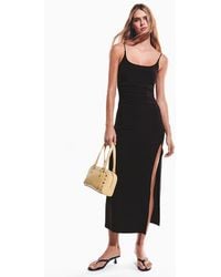Bershka - Gathered Strap Midi Dress - Lyst