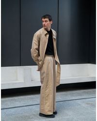 Labelrail - X isaac hudson - pantalon large d'ensemble à revers retroussés - beige - Lyst